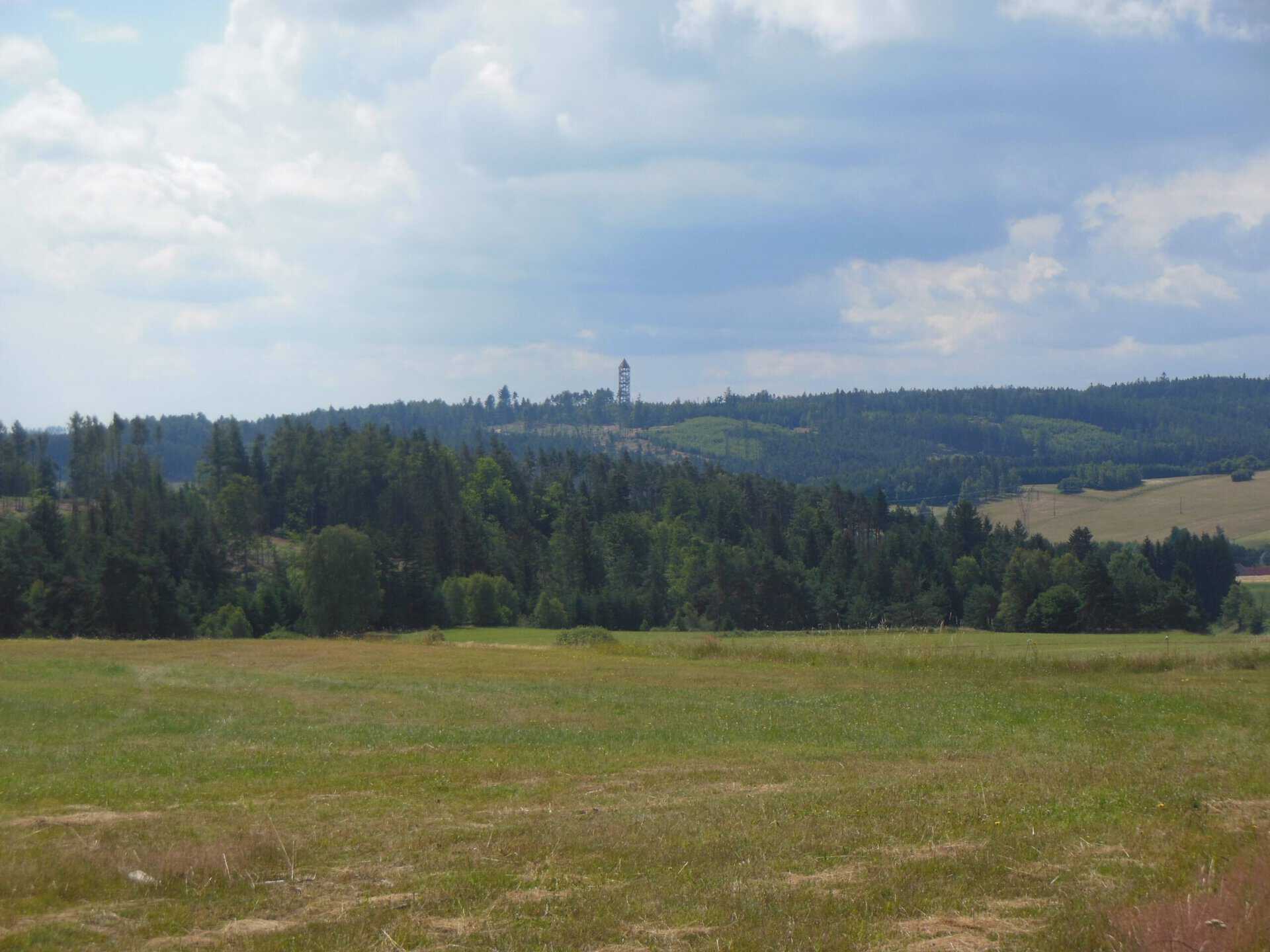Suchdolský vrch pohled na rozhlednu